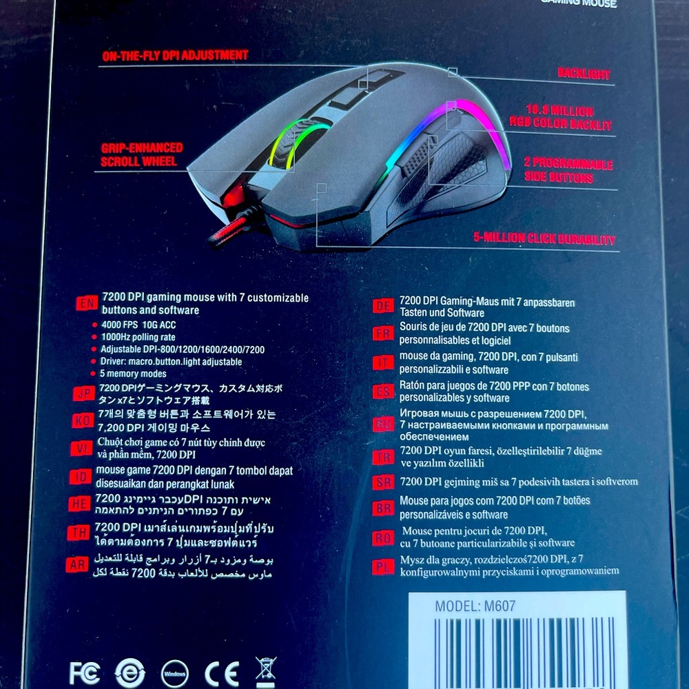 Redragon Griffin M607 USB Wired Gaming Mouse with 7 Programmable Buttons